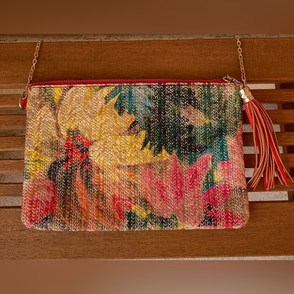 Urban Expressions Straw Crossbody Bag Multicolored - Picture 2 of 11